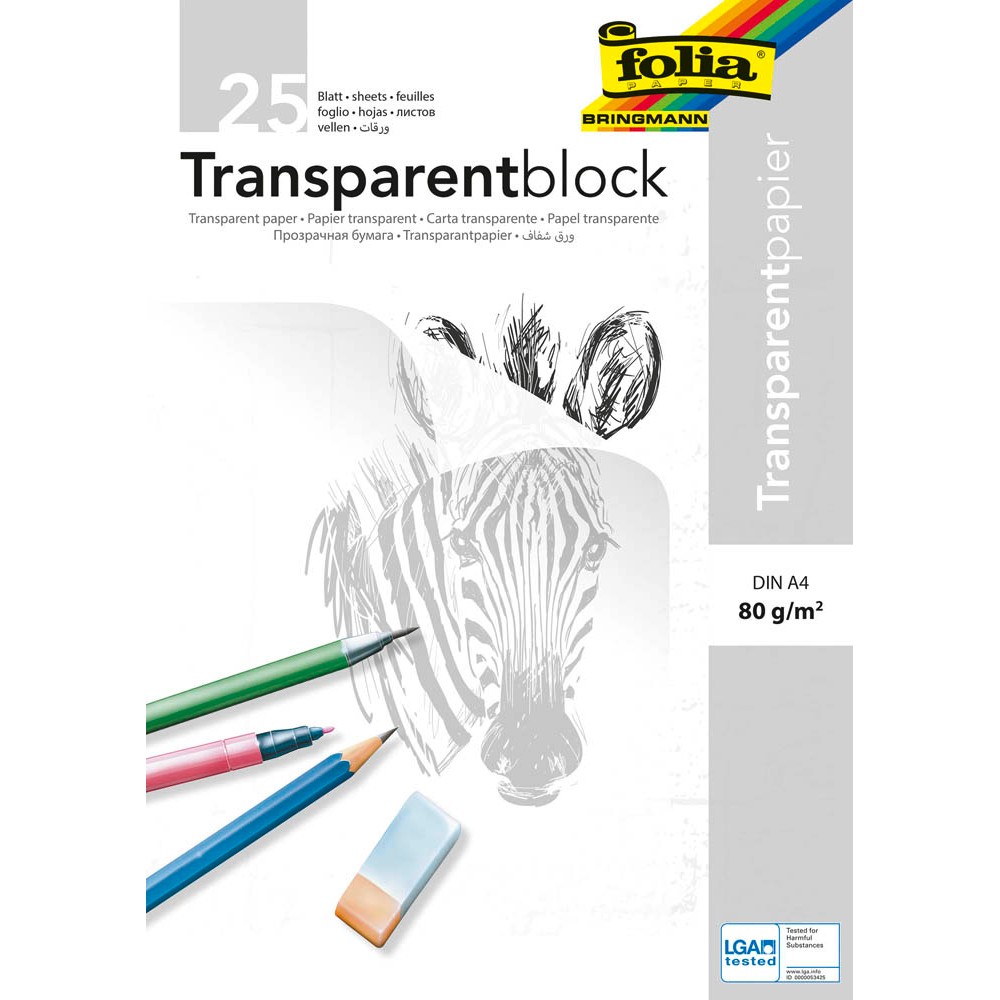 folia Transparentpapier 80 g/qm, 25 Blatt >> büroshop24