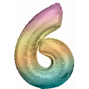 0194099036153 - Luftballons Zahl 6 regenbogen 0194099036153 amscan