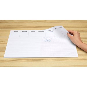 RNK-Verlag Schreibtischunterlage Office - liniert & kariert weiß Papier 48,0 x 33,0 cm, 30 Blatt