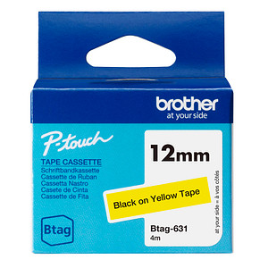 Brother BTAG631 - Beschriftungsband - 12mm - Schwarz auf Gelb