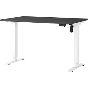 4005949802230 - GERMANIA Boras höhenverstellbarer Schreibtisch grafit rechteckig T-Fuß-Gestell weiß 1200 x 800 cm