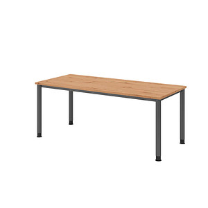 4032062310779 - HAMMERBACHER HS19 höhenverstellbarer Schreibtisch asteiche rechteckig 4-Fuß-Gestell grau 1800 x 800 cm