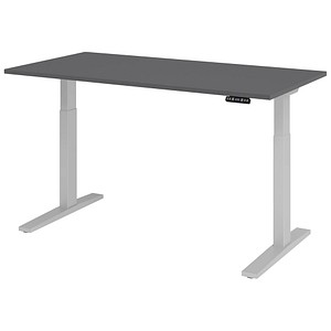 4032062323700 - XMKA16 elektrisch höhenverstellbarer Schreibtisch grafit rechteckig C-Fuß-Gestell silber 1600 x 800 cm 4032062323700 - XMKA16 elektrisch höhenverstellbarer Schreibtisch grafit rechteckig C-Fuß-Gestell silber 1600 x 800 cm