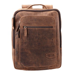 Pride und Soul Notebookrucksack JESTER Reißverschluss Leder braun 4021068471997 Pride und Soul