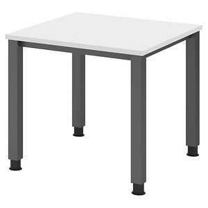 4032062311042 - HAMMERBACHER QS08 höhenverstellbarer Schreibtisch weiß quadratisch 4-Fuß-Gestell grau 800 x 800 cm 4032062311042 - HAMMERBACHER QS08 höhenverstellbarer Schreibtisch weiß quadratisch 4-Fuß-Gestell grau 800 x 800 cm