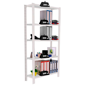 8435104914267 - Schwerlastregal OFFICCLICK 5 8435104914267 weiß 900 x 300 x 2100 cm 8435104914267 Simonrack