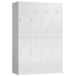 4061815856615 - Spind ClassiX signalweiß X-520247 8 Schließfächer 1185 x 500 x 1800 cm 4061815856615 LÜLLMANN