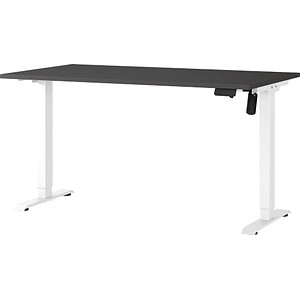 4005949802384 - GERMANIA Boras höhenverstellbarer Schreibtisch grafit rechteckig T-Fuß-Gestell weiß 1400 x 800 cm