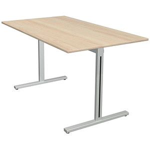 4044917442160 - Schreibtisch Form 1 11011050 65-130cm (H) 140x80cm (BxT) rechteckig ahorn   silber 4044917442160 Kerkmann 4044917442160 - Schreibtisch Form 1 11011050 65-130cm (H) 140x80cm (BxT) rechteckig ahorn   silber 4044917442160 Kerkmann