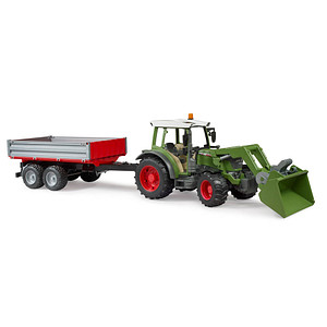 bruder Fendt Vario 211 Traktor mit Frontlader und Bordwandanhänger 02182 Spielzeugauto