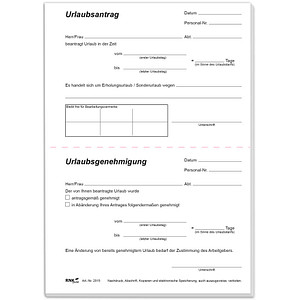 4002871291507 - Formularbuch Urlaubsantrag Tarif- und Sonderurlaub A5 50 Blatt 4002871291507 - Formularbuch Urlaubsantrag Tarif- und Sonderurlaub A5 50 Blatt
