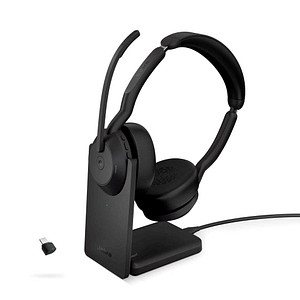 Jabra Evolve2 55 MS mit Ladestation Headset schwarz