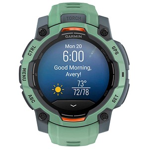 Image of GARMIN Instinct 3 AMOLED 45 mm Smartwatch grün, schwarz