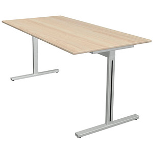 4044917442214 - Schreibtisch Form 1 11010650 65-130cm (H) 160x80cm (BxT) rechteckig ahorn   silber 4044917442214 Kerkmann 4044917442214 - Schreibtisch Form 1 11010650 65-130cm (H) 160x80cm (BxT) rechteckig ahorn   silber 4044917442214 Kerkmann