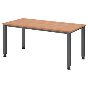 4032062311165 - HAMMERBACHER QS16 höhenverstellbarer Schreibtisch nussbaum rechteckig 4-Fuß-Gestell grau 1600 x 800 cm 4032062311165 - HAMMERBACHER QS16 höhenverstellbarer Schreibtisch nussbaum rechteckig 4-Fuß-Gestell grau 1600 x 800 cm