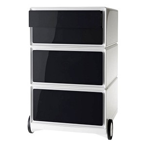 easyBox Rollcontainer weiß, schwarz 4 Auszüge