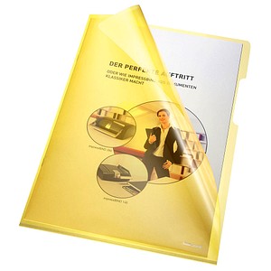 9003262130370 - Sichthüllen 205000GE A4 gelb klar glatt oben & rechts offen 015mm 9003262130370 100 Stück