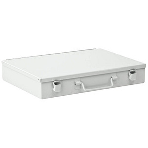 4050049885058 - Sortimentskoffer ADB leer ohne Einteilung abschließbar mit Griff B 335 x T 230 x H 50 mm Stahl & ABS-Kunststoff lichtgrau RAL 7035