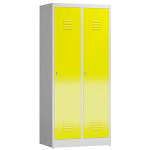 4061815856059 - Spind ClassiX lichtgrau zinkgelb X-515126 2 Schließfächer 800 x 500 x 1800 cm  4061815856059 LÜLLMANN