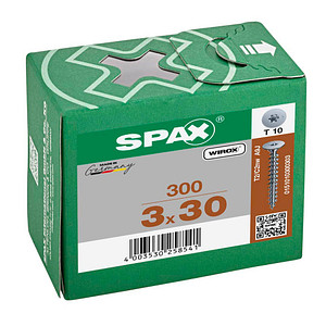 SPAX® Rückwandschrauben T10 Flachkopf WIROX 30mm  x 3 mm, 300 St.