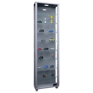 4051814345241 - Ebuy24 - Edana Maxi Vitrinenschrank 1 Glastür mit LED-Licht Glasvitrine 8 Glasböden Silberfarbig 4051814345241 - Ebuy24 - Edana Maxi Vitrinenschrank 1 Glastür mit LED-Licht Glasvitrine 8 Glasböden Silberfarbig