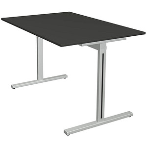 4044917442139 - Schreibtisch Form 1 11010413 65-130cm (H) 120x80cm (BxT) rechteckig anthrazit   silber 4044917442139 Kerkmann