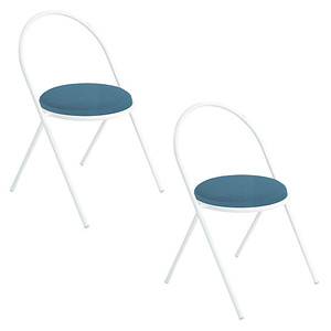 3660141959697 - Besucherstuhl SATURNE blau   weiß ohne Armlehnen Pyramidengestell 3660141959697 2 Stück