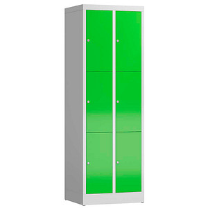 4061815856752 - Schließfachschrank ClassiX gelbgrün lichtgrau X-520325 6 Schließfächer 590 x 500 x 1800 cm 4061815856752 LÜLLMANN
