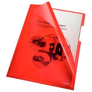 9003262130776 - Sichthüllen 205000RT A4 rot klar glatt oben & rechts offen 015mm 9003262130776 100 Stück