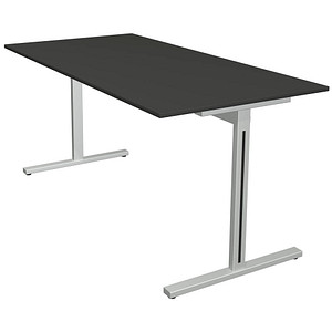 4044917442238 - Schreibtisch Form 1 11010613 65-130cm (H) 160x80cm (BxT) rechteckig anthrazit   silber 4044917442238 Kerkmann