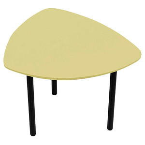 4260761570969 - TRESTA Beistelltisch dreieckig abgerundet MDF-Platte ginstergelb 550 x 510 x 460 cm 1 St
