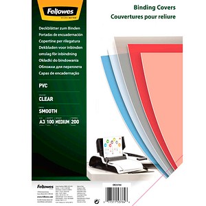 Fellowes Deckfolien für Bindemappen transparent, DIN A3 0,2 mm, 100 St.