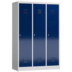 4061815856097 - Spind ClassiX enzianblau lichtgrau X-515131 3 Schließfächer 1185 x 500 x 1800 cm  4061815856097 LÜLLMANN
