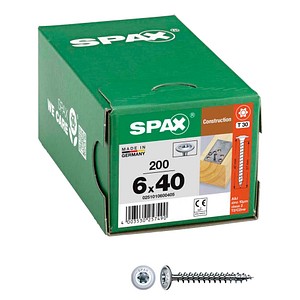 4003530257490 - Spax France - Holzschraube spax Scheibenkopf Wirox 6x40 mm Vollgewinde - Packung mit 200 Stück - 251010600405