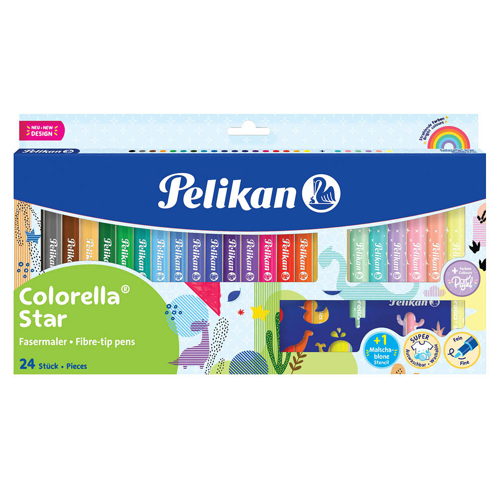 Pelikan Colorella 302 Fasermaler-Set – 10 Stifte In 10 Farben, Auswaschbar, Mit Faltschachtel