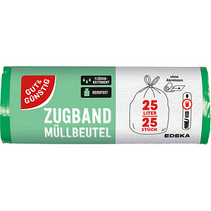 4311501543269 - Müllbeutel 3442090002 grün 25 Liter mit Zugband 4311501543269 Gut & Günstig 25 Stück