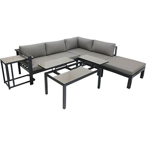 4041908109118 - 5tlg Alu Lounge Eckgruppe Garten Sitzgruppe Terrasse Tisch Sofa Couch grau 4041908109118 - 5tlg Alu Lounge Eckgruppe Garten Sitzgruppe Terrasse Tisch Sofa Couch grau