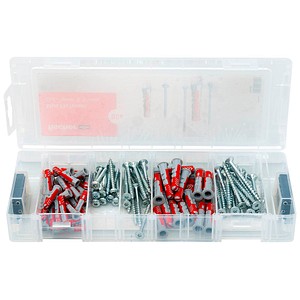 4048962426229 - fischer Mini FixTainer - DuoPower 560097 Dübel- und Schrauben-Sortiment Ø 45 5 6 8 mm 30 40 50 60 mm 95 Stück