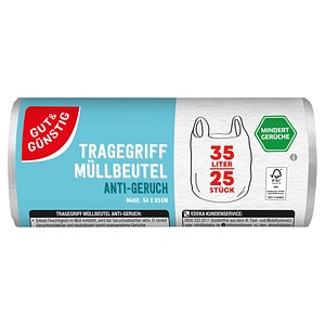 4311501583753 - Müllbeutel 4790904001 ANTI-GERUCH transparent 35 Liter mit Griff 4311501583753 Gut & Günstig 25 Stück