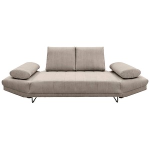 DOMO Collection 2-Sitzer Funktionssofa taupe schwarz Stoff 210,0 x 97,0 x 95,0 cm, 1 St.