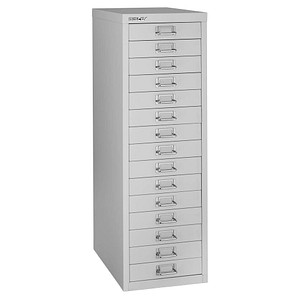 BISLEY MultiDrawer™ L3915 Schubladenschrank lichtgrau 15 Schubladen 27,8 x 38,0 x 85,7 cm