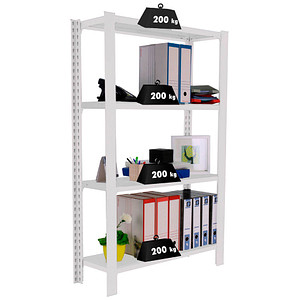 8435104914281 - Schwerlastregal OFFICCLICK 4 8435104914281 weiß 900 x 400 x 1500 cm 8435104914281 Simonrack