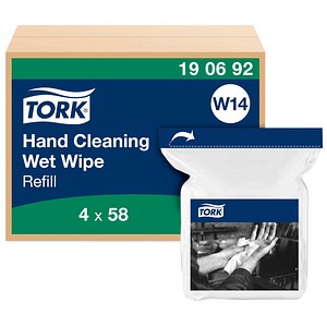 TORK - Handreinigungstücher W14 - 1-lagig - Weiß - 4 Rollen