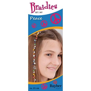 Rayher Bastelset Braidy Haarschmuck-Set Peace mehrfarbig 1523800