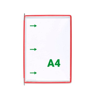 20 tarifold Sichttafeln DIN A4 rot, Öffnung seitlich