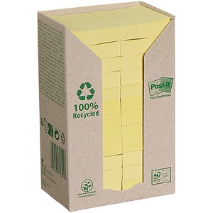 Image of Post-it® Recycling Notes Haftnotizen 653-1T gelb, 24 Blöcke