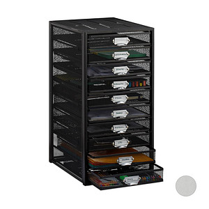 4052025941352 - relaxdays Schubladenbox  schwarz 10024817_46 DIN A4 mit 10 Schubladen