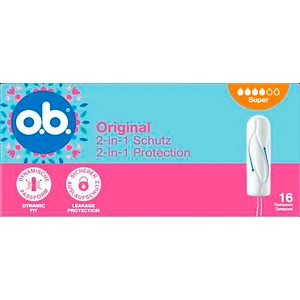 o.b. - Original Tampons - Super - Sehr starke Periode - 16 Stück