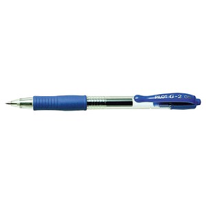 12 Stück Pilot Gelschreiber G-2 BL-G2-5 blau/transparent 0,3 mm mit Druckmechanik 4902505163128 Pilot