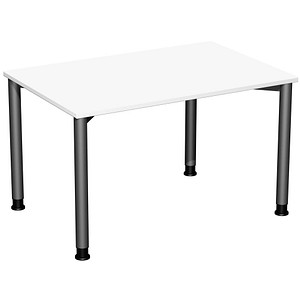 4038933477541 - Flex höhenverstellbarer Schreibtisch weiß anthrazit rechteckig 4-Fuß-Gestell grau 1200 x 800 cm